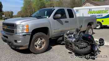 Motorcyclist injured in crash with pickup truck in Bracebridge