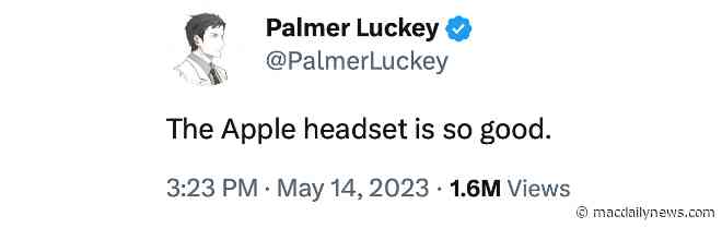 Oculus founder Palmer Luckey Apple’s mixed-reality headset is ‘so good’