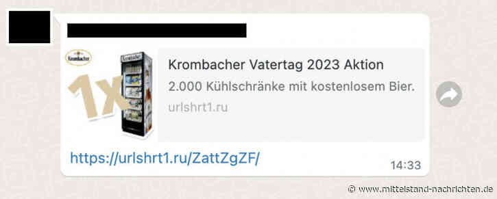 Scam über Whatsapp: Bier und Vatertag als Lockmittel