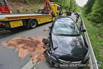 Unfall auf B252 bei Brakel: Mann (60) aus Großenender schläft am Steuer ein
