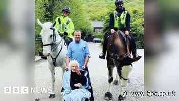 Sheffield mounted officers visit ex-police worker on 105th birthday