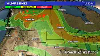 Light and moderate wildfire smoke sweeps across Minnesota