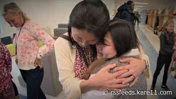 Teachers surprise high school senior who's written them hundreds of thank you notes