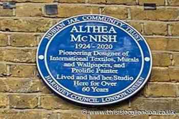 Blue plaque for Windrush artist Anthea McNish at Tottenham