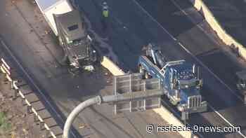 I-70 eastbound lanes closed for semi crash