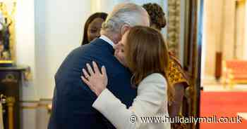 Spice Girl Geri Horner gives King Charles a kiss and a pep talk