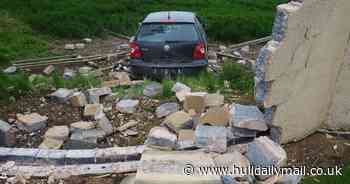 Man, 19, arrested after car crashes through Bishop Burton College sign