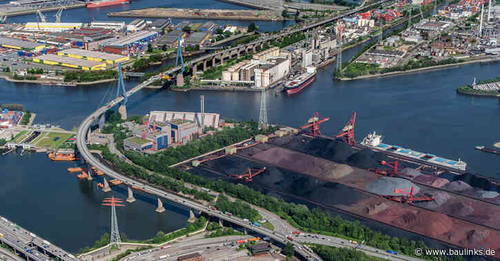 Köhlbrandbrücke in Hamburg mit digitalem Zwilling