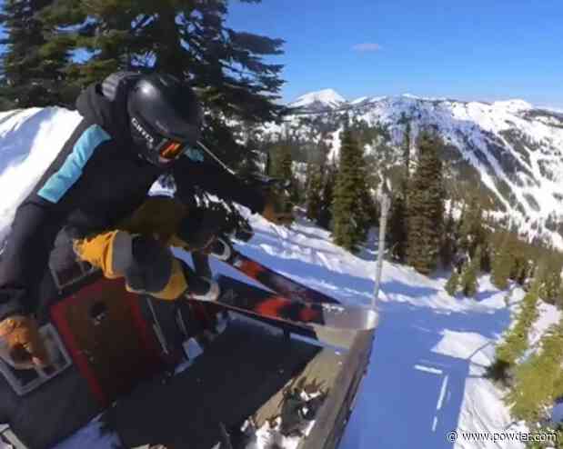 Skiers Soar Off Mountain Shack