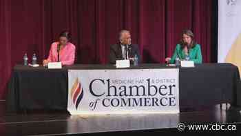 Rival candidates take aim at Smith's constituency presence during Brooks-Medicine Hat debate