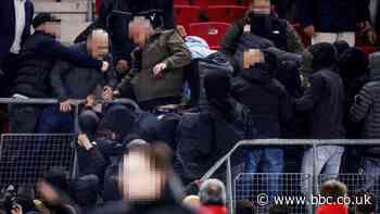 West Ham players confront fan attack on family area