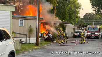 Mobile home heavily damaged by fire in Norfolk, hoarder conditions made it difficult to put out