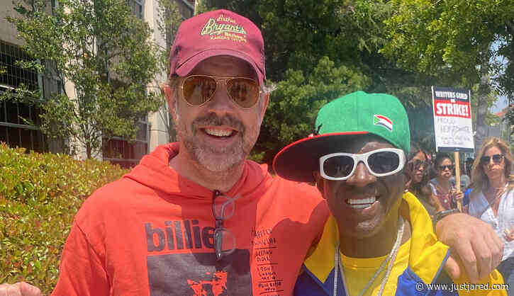 Flavor Flav Joins Jason Sudeikis & 'Ted Lasso' Stars on Writers Strike Picket Lines After Getting a Shout-Out on the Show!