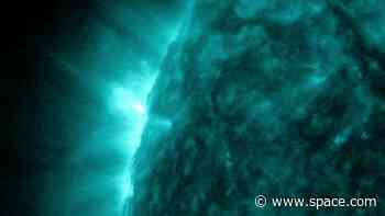 Watch this giant sunspot erupt in barrage of powerful solar flares as it turns to face Earth (video)