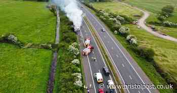 Vehicle fire stops M49 traffic near M5 junction