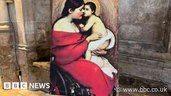 Disabled Virgin Mary in Peterborough Cathedral art exhibition