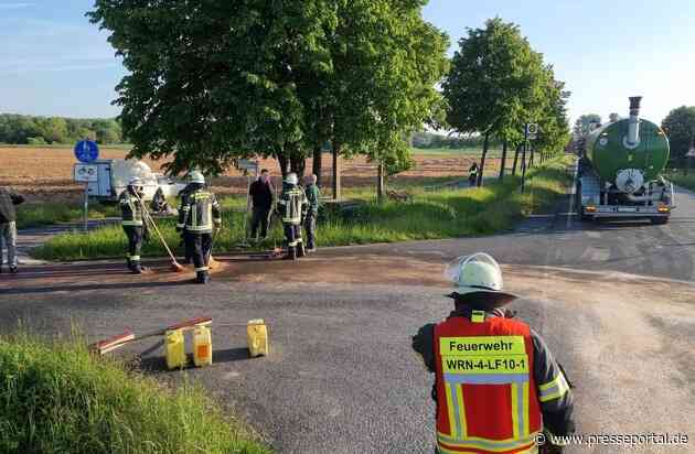 FW-WRN: TH_1 - LG4 - LZ1 - Kreuzungsbereich zur B54 / Zollstraße Ölspur mit Gefahr