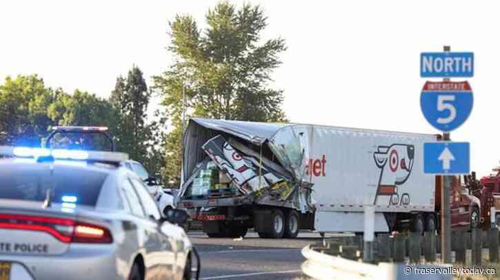 Truck driver arrested in multi-vehicle freeway crash that killed 7 in Oregon