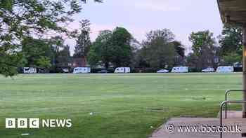 Pupils stay home as travellers park on school field