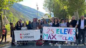 Manifestation contre les classes surchargées au collège de Puget-Théniers
