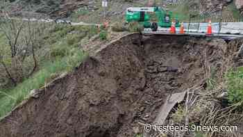 Temporary repairs made after section of US 285 washed out by heavy rains