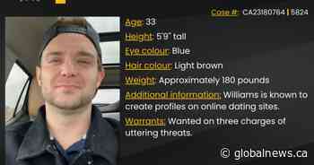 Calgary police issue warrants to man allegedly threatening women on online dating sites