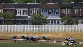 Bob Baffert-trained horse, National Treasure crosses finish line first at Preakness Stakes