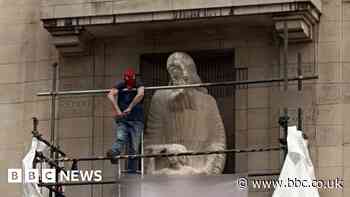 Man arrested after damage done to Eric Gill statue at BBC headquarters
