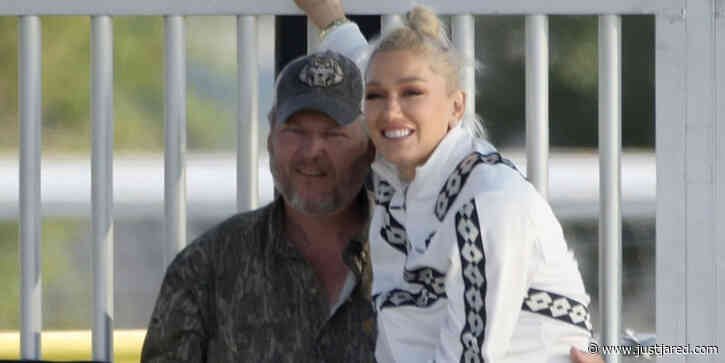 Gwen Stefani Sits on Blake Shelton's Lap, Shares a Kiss While Attending Her Son's Football Game