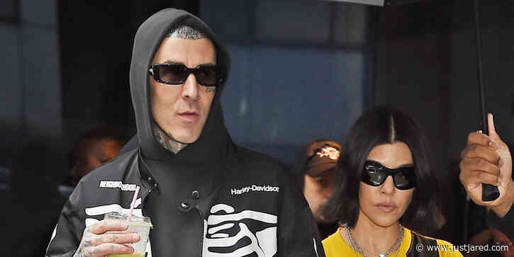 Kourtney Kardashian Goes Dark Again, Dyes Her Hair Black & Debuts the Look While Out With Travis Barker