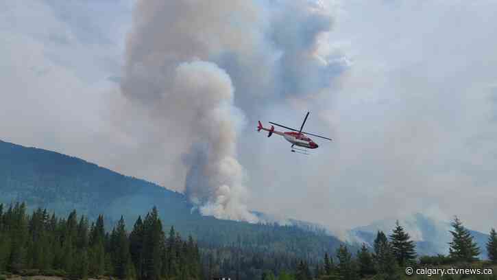 Out of control wildfire in Kootenay National Park continues to grow in size