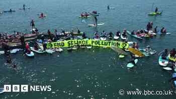 Campaigners in Devon and Cornwall join paddle-outs in sewage protests