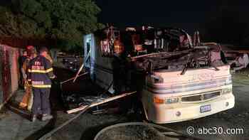 Man hospitalized after mobile home catches fire in southeast Fresno