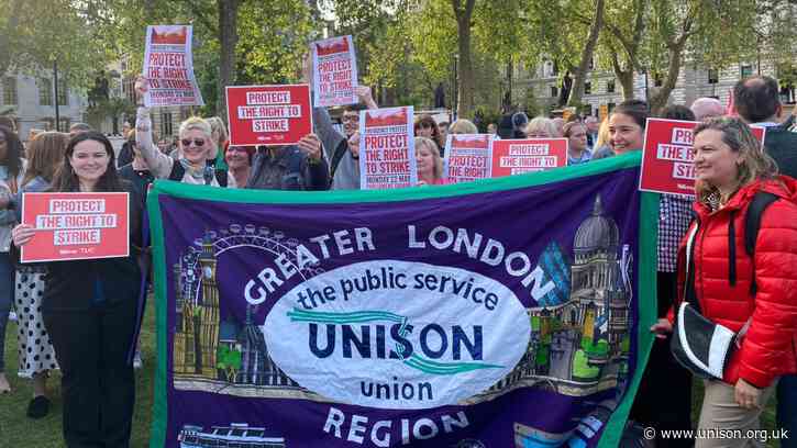 UNISON joins emergency protest against anti-strike bill