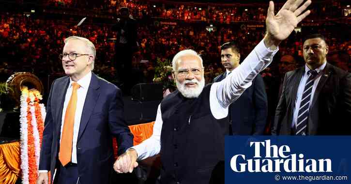 Narendra Modi receives rock-star reception in Sydney as Anthony Albanese hails ‘rich friendship’
