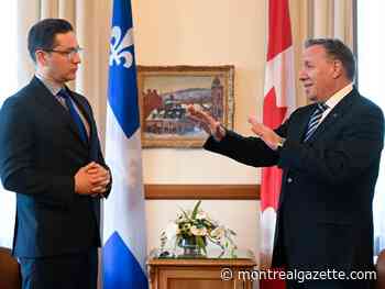 Poilievre blames Trudeau for killing Quebec City tunnel before first meeting with Legault