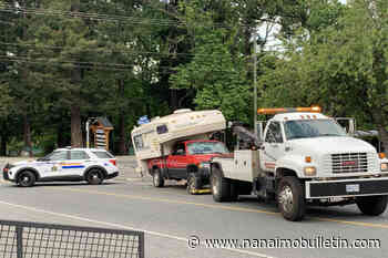 Suspect steals pickup truck with camper, crashes close to scene of the crime in Nanaimo