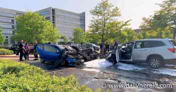 Four vehicles damaged in Warrenville parking lot fire