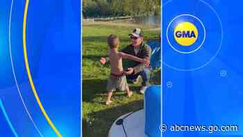 WATCH:  Little boy surprised by dad returning home from deployment