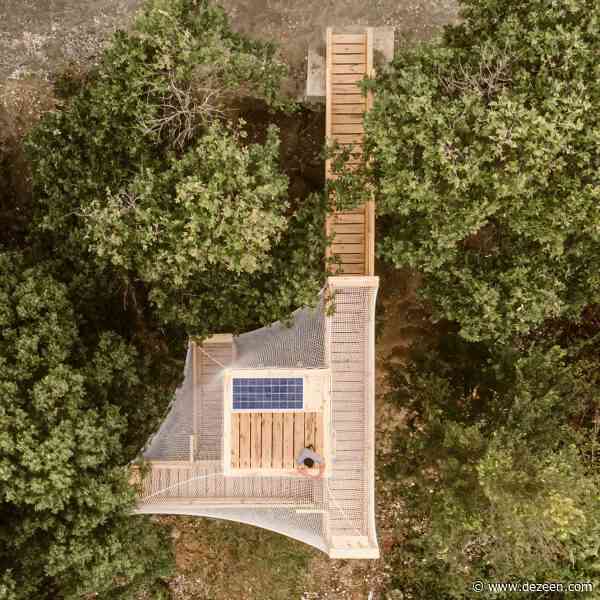 FLORA is a mass-timber research pavilion in Barcelona's forest canopy