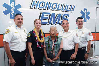 Man, 95, reunites with Honolulu paramedics who saved his life