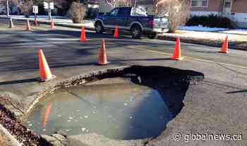 Sinkhole big enough to swallow a car opens in southeast Calgary