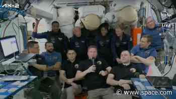 Private Ax-2 astronauts get warm welcome from space station crew (video)