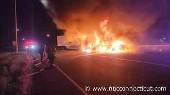 Delays Continue After Tractor-Trailer Fire on I-84 in Danbury