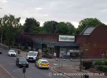 Police tape outside Waitrose in Upminster after 'ATM theft'