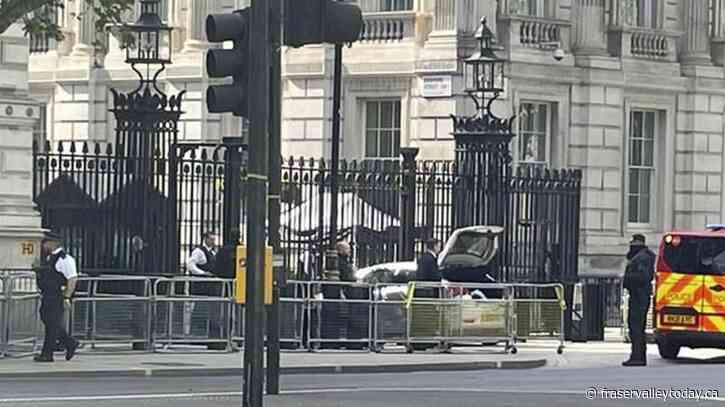 Man arrested after car collides with gates of Downing Street, where UK prime minister lives