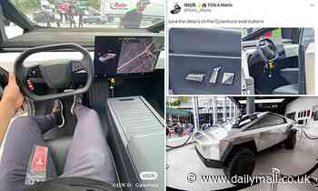 First look INSIDE Tesla's long-awaited Cybertruck revealed - but Twitter users are unimpressed