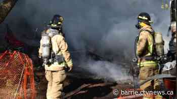 Firefighters battle flames at homeless encampment in Barrie
