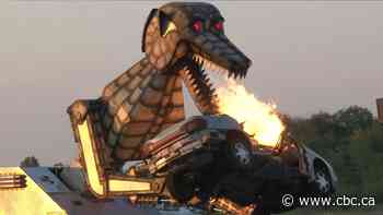 #TheMoment fire-breathing dragon thrills ferry passengers