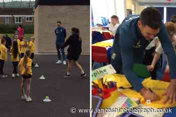 England cricketer James Anderson visits former primary school